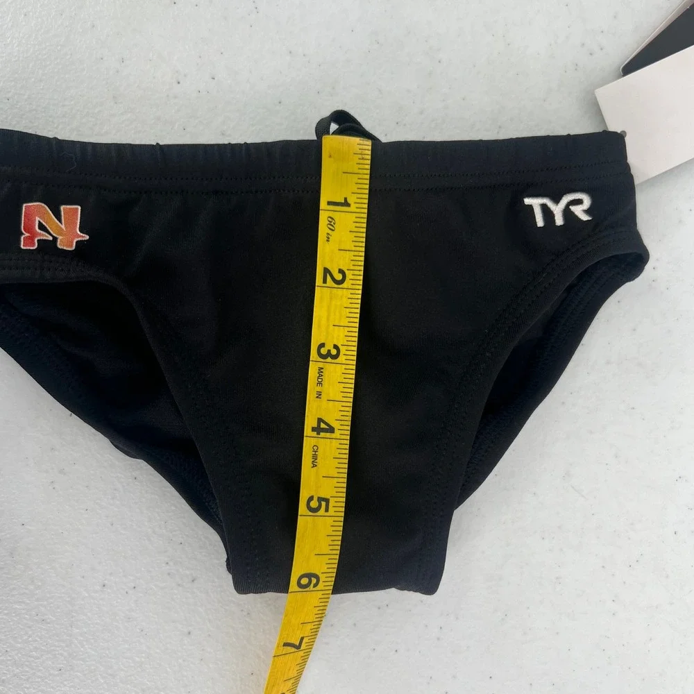 TYR Boys Durafast Elite Solid Racer Swim Brief Black‎ Size 22 RDUS7Y New